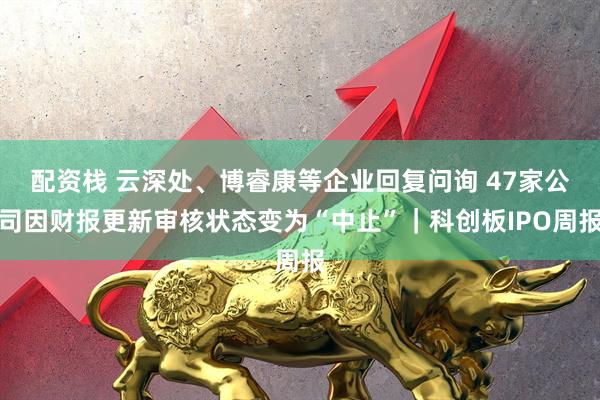 配资栈 云深处、博睿康等企业回复问询 47家公司因财报更新审核状态变为“中止”｜科创板IPO周报